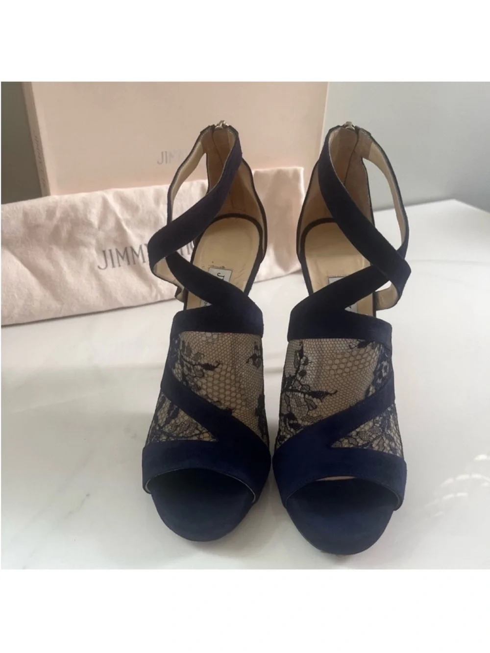 AUTHENTIC JIMMY CHOO ITALIAN LACE STILETTO HEELS